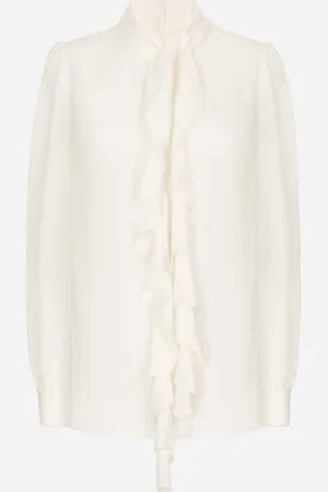 Dolce & Gabbana Georgette Blouse With Ruches - Woman Shirts And Tops Silk 36