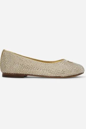 Dolce & Gabbana Satin Dg Logo Ballet Flats With Fusible Rhinestones - Woman Shoes (24-38) 24