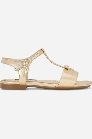 Dolce & Gabbana Foiled Leather Sandals - Woman Shoes (24-38) Leather 27