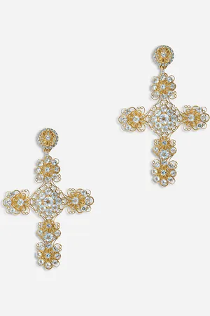 Dolce & Gabbana Pizzo Earrings In Yellow 18kt With Aquamarines - Woman Earrings Onesize