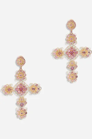 Dolce & Gabbana Pizzo Earrings In Yellow 18kt With Pink Tourmalines - Woman Earrings Onesize
