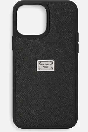 Dolce & Gabbana Calfskin Iphone 13 Pro Max Cover With Logo Tag - Man Tech Accessories Leather Onesize