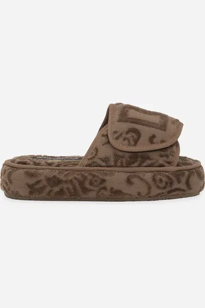 Dolce & Gabbana Terry Cotton Plateau Slippes - Platform Slip-ons S