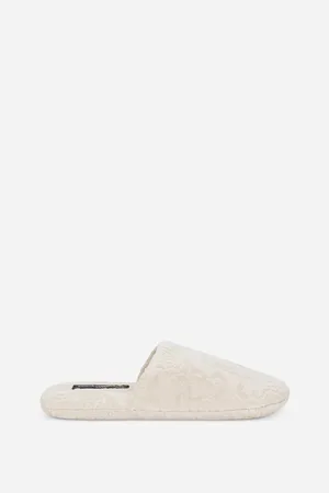 Dolce & Gabbana Jacquard Cotton Terry Slippers - Slippers S