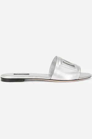Dolce & Gabbana Nappa Mordore Sliders With Dg Millennials Logo - Woman Slides And Mules 35