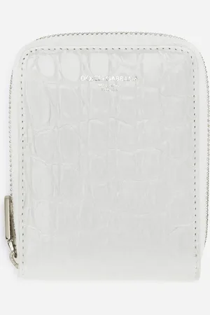 Dolce & Gabbana Shiny Crocodile Skin Side Wallet With Strap And Heat-stamped Logo - Man Wallets And Small Leather Goods Onesize