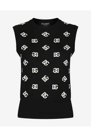 Dolce & Gabbana - DG Logo Jacquard Lace-stitch Sweater - Women - Polyester/Rayon - 36 - Black