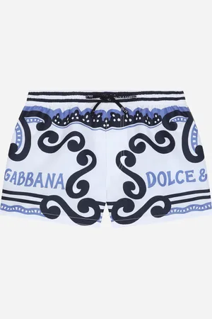 Dolce & Gabbana Nylon Swim Trunks With Marina Print - Man Beachwear 8 Years