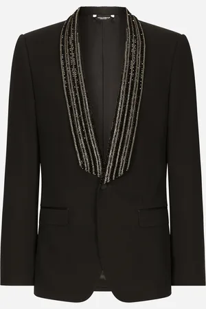 Dolce & Gabbana Single-breasted Jacket With Embroidered Shawl Collar - Man Suits And Blazers Multi-colored 48