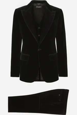 Dolce & Gabbana Single-breasted Smooth Velvet Suit - Man Suits And Blazers Fabric 46