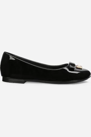 Dolce & Gabbana Patent Leather Ballet Flats With Metal Dg Logo - Woman Shoes (24-38) Leather 27