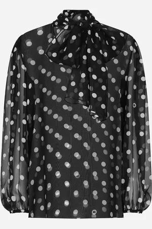 Dolce & Gabbana Chiffon Pussy-bow Blouse With Polka-dot - Woman Shirts And Tops 36