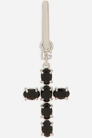 Dolce & Gabbana Single Cross Earring With “dna” Rhinestones - Man Bijoux Metal Onesize
