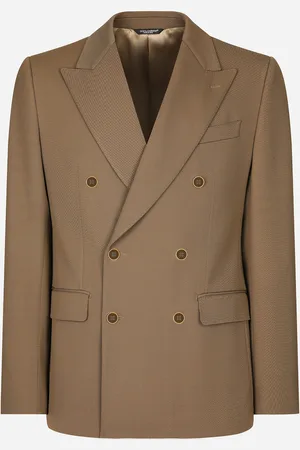 Dolce & Gabbana Double-breasted Technical Gabardine Jacket - Man Suits And Blazers Gray 50
