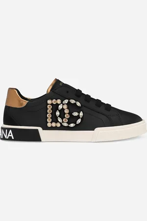 Dolce & Gabbana Calfskin Portofino Vintage Low-top Sneakers With Dg Logo - Woman Shoes (24-38) Multi-colored Leather 27