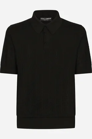 Dolce & Gabbana Silk Jacquard Polo-shirt With Dg Logo - Man Sweaters And Cardigans 44