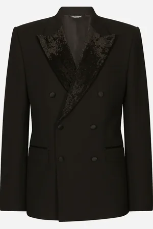Dolce & Gabbana Double-breasted Wool Sicilia-fit Tuxedo Jacket - Man Suits And Blazers Fabric 46