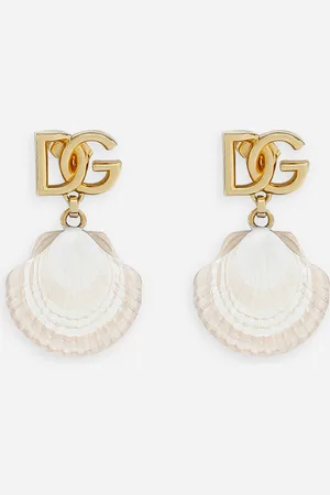 Dolce & Gabbana Earrings With Dg Logo And Shell - Woman Bijoux Metal Onesize