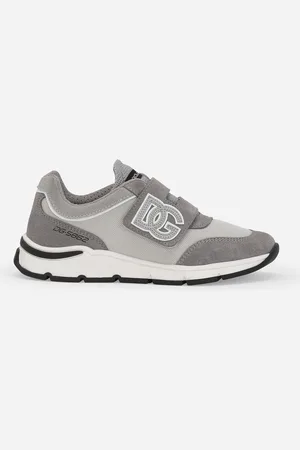 Dolce & Gabbana Dg Running Low-top Sneakers In Mesh And Split Leather - Man Shoes (24-38) Gray 27