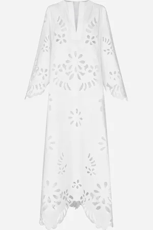 Dolce & Gabbana Long Cotton Caftan With Cut-out Detailing - Woman Dresses 38