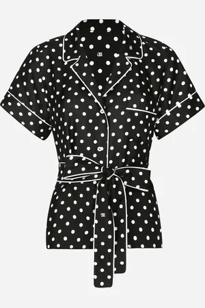 Dolce & Gabbana Short-sleeved Silk Pajama Shirt With Polka-dot - Woman Shirts And Tops 36