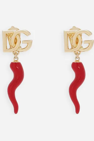 Dolce & Gabbana Earrings With Dg Logo And Horn - Woman Bijoux Metal Onesize