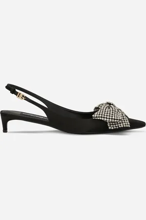 Dolce & Gabbana Satin Slingbacks With Rhinestone Embellishment - Woman Pumps And Slingback Multi-colored 35