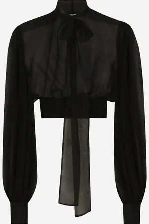 Dolce & Gabbana Short Silk Chiffon Pussy-bow Blouse - Woman Shirts And Tops Silk 36