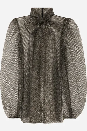 Dolce & Gabbana Mesh Pussy-bow Blouse - Woman Shirts And Tops 36