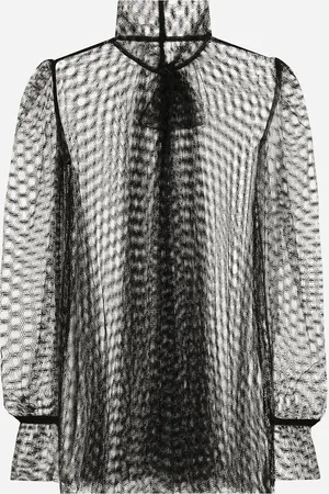 Dolce & Gabbana Mesh Pussy-bow Blouse - Woman 38