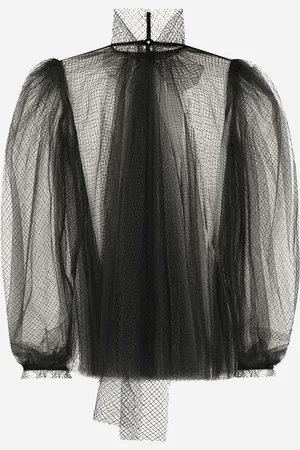 Dolce & Gabbana Mesh Pussy-bow Blouse - Woman 36