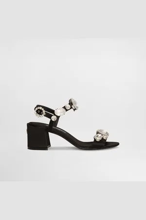 Dolce & Gabbana Satin Sandals With Gemstone Embellishment - Woman Sandals And Wedges Multi-colored 35