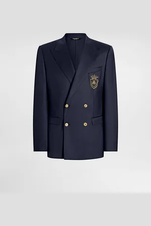 Dolce & Gabbana Double-breasted Wool Jacket With Patch - Man Suits And Blazers 48