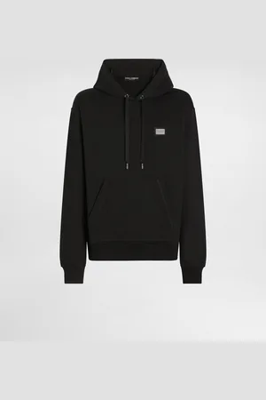 Dolce & Gabbana Jersey Hoodie With Branded Tag - Man Sweatshirts Cotton 48