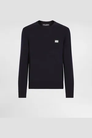 Dolce & Gabbana Wool Round-neck Sweater With Branded Tag - Man Sweaters And Cardigans Wool 46