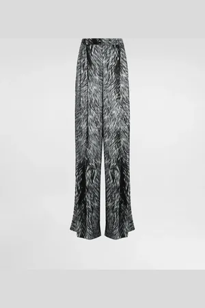 Dolce & Gabbana Silk Satin Pajama Pants With Fur Print - Woman Pants And Shorts 36