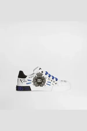 Dolce & Gabbana Printed Calfskin Portofino Light Sneakers - Man Shoes (24-38) White 27