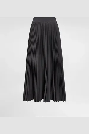 Dolce & Gabbana Pleated Woolen Calf-length Circle Skirt - Woman Skirts Gray 36