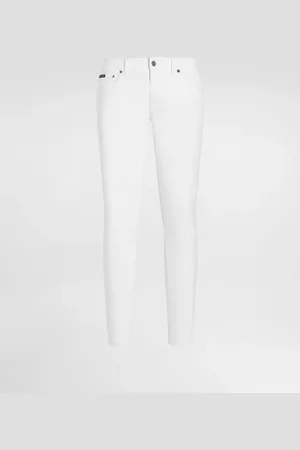 Dolce & Gabbana White Skinny Stretch Jeans - Man Denim Multi-colored Denim 44