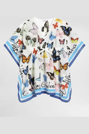 Dolce & Gabbana Batiste Caftan With Butterfly - Woman Dresses S