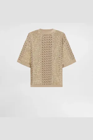 Dolce & Gabbana Round-neck Cotton And Viscose Crochet Top - Man Sweaters And Cardigans M