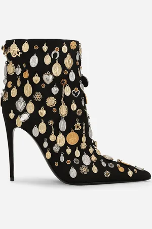 Dolce & Gabbana Satin And Embroidered Ankle Boots - Woman Boots And Booties 35