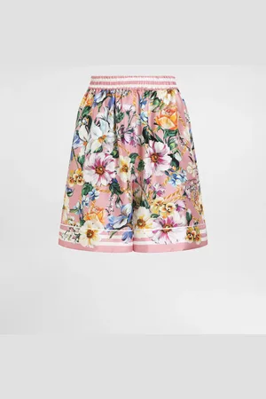 Dolce & Gabbana Floral- Silk Pajama Shorts - Woman Pants And Shorts 36