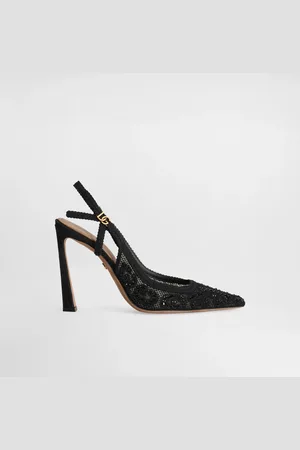 Dolce & Gabbana Leopard-design Lace Slingbacks With Fusible Rhinestones - Woman Pumps And Slingback 35