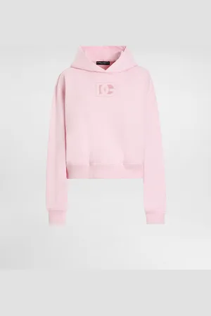 Dolce & Gabbana Jersey Hoodie With Raised Dg Embroidery - Woman T-shirts And Sweatshirts 36