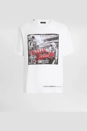 Dolce & Gabbana Cotton T-shirt With Italian Holiday Print - Man T-shirts And Polos 48