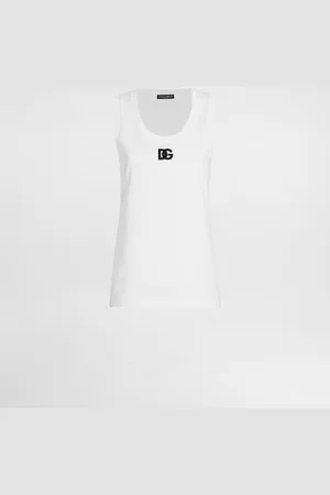 Dolce & Gabbana Oversize Jersey Tank Top With Dg Logo Embroidery - Woman T-shirts And Sweatshirts 36