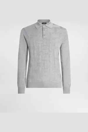Dolce & Gabbana Silk Polo-shirt With Jacquard Logo - Man Sweaters And Cardigans 44