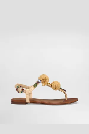 Dolce & Gabbana Crochet Flip-flops With Stones - Woman Slides And Mules 36