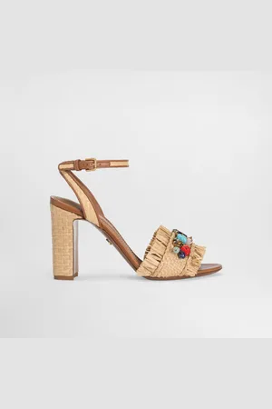 Dolce & Gabbana Frayed Sandal With Rhinestone Embroidery - Woman Sandals And Wedges 35